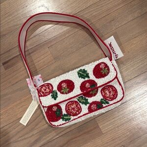 Red and Green Floral Shoulder Bag